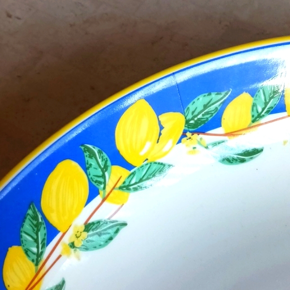Lidia bastianich Pasta Bowl, stoneware, 12 1/2" dia., lemons design,NEW IN BOX - Picture 2 of 8